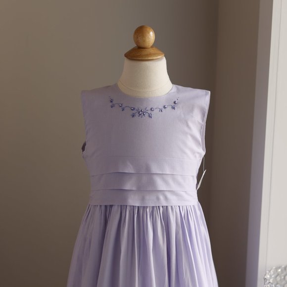 Strasburg Lavender Girls Dress size 8 Hand-Embroidery Spring Portrait Vacation - Picture 3 of 7